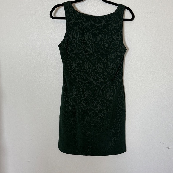 Vintage 90s All That Jazz Green Velvet Brocade Mini Dress Size 9/10 Y2K Grunge - Picture 6 of 7